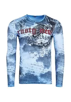 Рубашка с длинными рукавами и принтом тай-дай RUSTY NEAL, синий