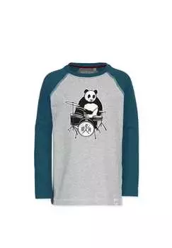 Рубашка с длинными рукавами и рисунком панды Band Of Rascals, цвет dark-petrol