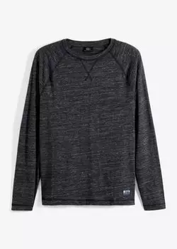 Рубашка с длинными рукавами и рукавами реглан Bpc Bonprix Collection, черный