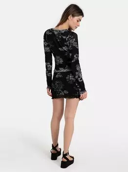 Рубашка с длинными рукавами и сборкой Free People, черный