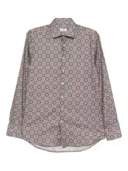 Рубашка с длинными рукавами и узором ETRO, синий