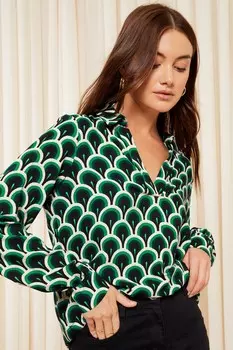 Рубашка с длинными рукавами и V-образным вырезом Friends Like These, зеленый