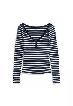 Рубашка с длинными рукавами и воротником-хенли Tommy Jeans, цвет 0a6 night