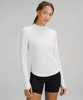 Рубашка с длинными рукавами и воротником-стойкой Rulu для бега Lululemon, белый