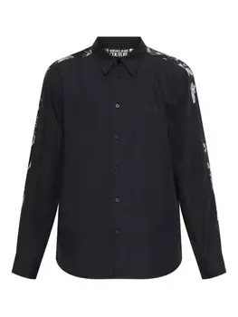 Рубашка с длинными рукавами и вставками в стиле барокко Versace Jeans Couture, черный