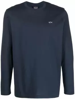 Рубашка с длинными рукавами и вышитым логотипом Paul & Shark, синий