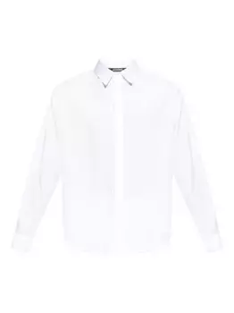 Рубашка с длинными рукавами и вышитым логотипом JACQUEMUS, белый