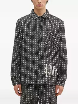 Рубашка с длинными рукавами и вышитым логотипом Pleasures, серый