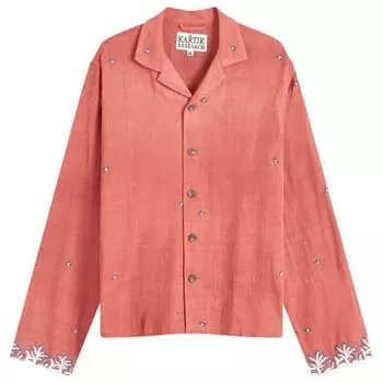 Рубашка с длинными рукавами и вышитыми вручную зеркалами Kartik Research, черный