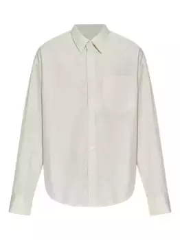 Рубашка с длинными рукавами и вышивкой AMI Paris, нейтральный