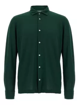 Рубашка с длинными рукавами и застежкой на пуговицы Zanone, зеленый