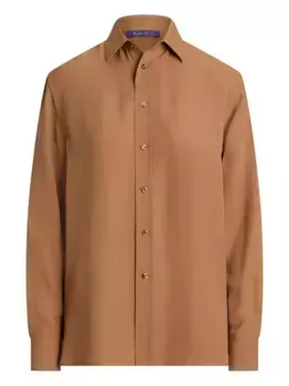 Рубашка с длинными рукавами и застежкой на пуговицы Ralph Lauren Collection, коричневый