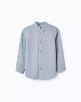 Рубашка с длинными рукавами из 100% хлопка для мальчика Zippy, синий