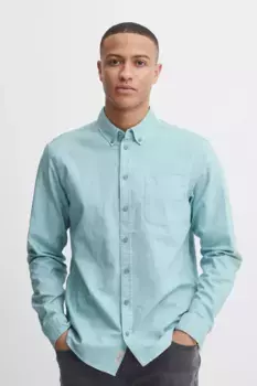 Рубашка с длинными рукавами из смесового материала "BLEND BHBugley", синий