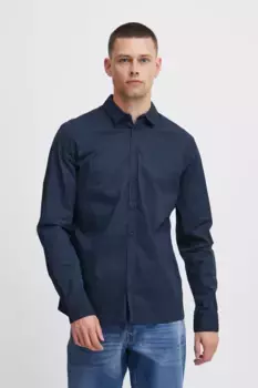 Рубашка с длинными рукавами из смесового материала "BLEND BHBoxwell", цвет Dress Blues