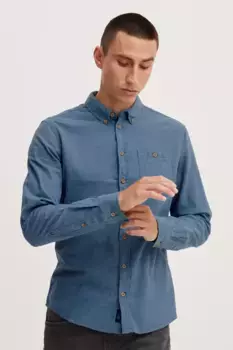Рубашка с длинными рукавами из смесового материала "BLEND BHShirt", синий
