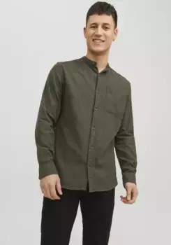 Рубашка с длинными рукавами Jack & Jones "JJEBAND MELANGE SHIRT LS SN", цвет Rosin