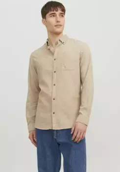 Рубашка с длинными рукавами Jack & Jones "JJECLASSIC MELANGE SHIRT LS SN", цвет Oatmeal