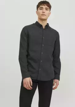 Рубашка с длинными рукавами Jack & Jones "JJECLASSIC MELANGE SHIRT LS SN", серый