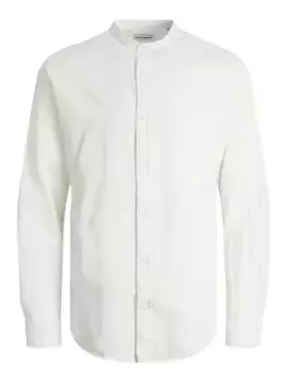 Рубашка с длинными рукавами Jack & Jones "JJELINEN BLEND BAND SHIRT LS SN", белый