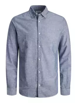 Рубашка с длинными рукавами Jack & Jones "JJELINEN BLEND SHIRT LS SN", цвет Faded Denim