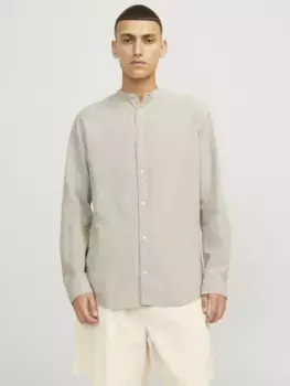 Рубашка с длинными рукавами Jack & Jones "JJELINEN BLEND BAND SHIRT LS SN", цвет Crockery