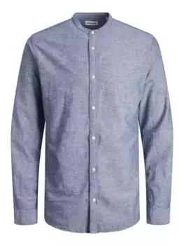 Рубашка с длинными рукавами Jack & Jones "JJELINEN BLEND BAND SHIRT LS SN", цвет Faded Denim