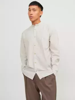 Рубашка с длинными рукавами Jack & Jones "JJESUMMER BAND LINEN BLEND SHIRT LS SN", цвет Crockery