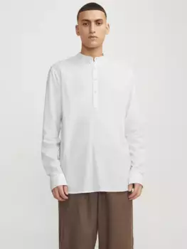 Рубашка с длинными рукавами Jack & Jones "JJJESUMMER TUNIC LINEN BLEND SHIRT LS SN", белый