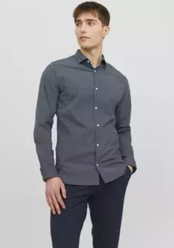 Рубашка с длинными рукавами Jack & Jones "JPRBLABLACKPOOL STRETCH SHIRT LS AW23 SN", синий