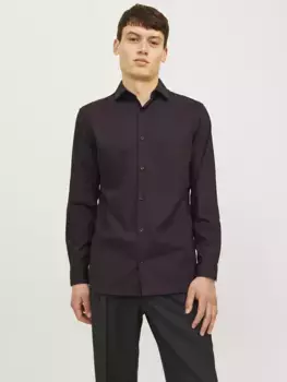 Рубашка с длинными рукавами Jack & Jones "JPRBLAPARKER SHIRT L/S", цвет Winetasting Fit:Slim Fit