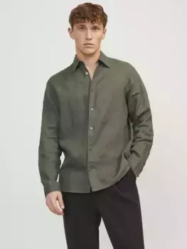 Рубашка с длинными рукавами Jack & Jones "JPRCCLAWRENCE LINEN SHIRT L/S SN", цвет Beetle