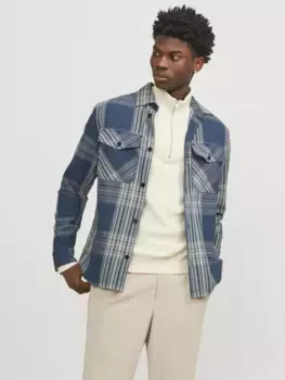 Рубашка с длинными рукавами Jack & Jones "JPRCCROY SPRING CHECK OVERSHIRT L/S SN", цвет Dark Denim