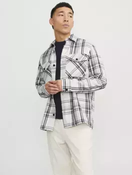 Рубашка с длинными рукавами Jack & Jones "JPRCCROY SPRING CHECK OVERSHIRT L/S SN", цвет Cloud Dancer