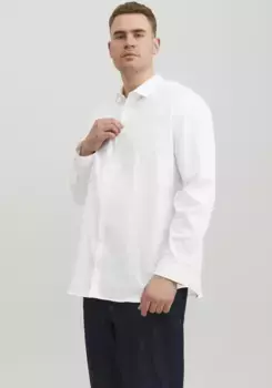 Рубашка с длинными рукавами Jack & Jones PlusSize "JPRBLACARDIFF SHIRT", белый