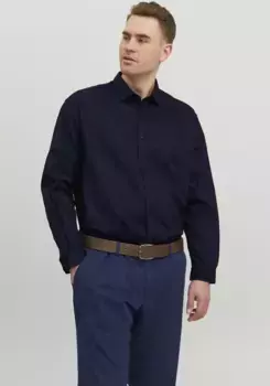 Рубашка с длинными рукавами Jack & Jones PlusSize "JPRBLACARDIFF SHIRT", синий