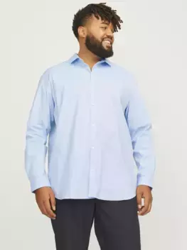 Рубашка с длинными рукавами Jack & Jones PlusSize "JJPRPARMA SHIRT L/S NOOS PLS", синий