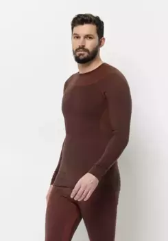 Рубашка с длинными рукавами Jack Wolfskin "SEAMLESS WOOL L/S M", цвет Red-Earth