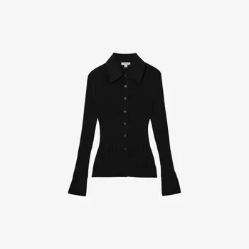 Рубашка с длинными рукавами Jenna из трикотажной пряжи Reiss, черный
