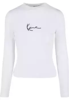 Рубашка с длинными рукавами Karl Kani " Karl Kani Women's KW-LS012-002-01 SMALL SIGNATURE RIB LS WHITE", белый