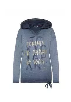 Рубашка с длинными рукавами коннитива с капюшоном Soccx, синий