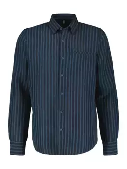 Рубашка с длинными рукавами LERROS "Рубашка с длинными рукавами в полоску LERROS из смесового льна ", синий