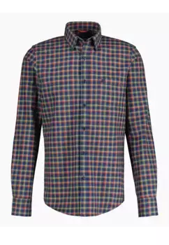 Рубашка с длинными рукавами LERROS "Рубашка с длинными рукавами LERROS в клетку "елочка", цвет морской волны