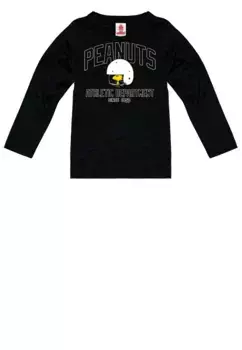 Рубашка с длинными рукавами LOGOSHIRT "Арахис – Вудсток", с лицензионным принтом, черный