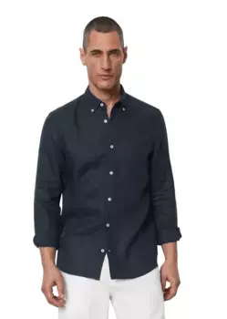 Рубашка с длинными рукавами Marc O'Polo "из чистого льна", синий