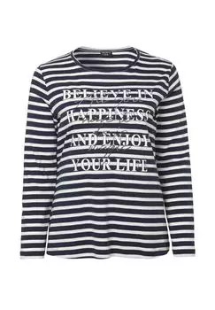 Рубашка с длинными рукавами Модная рубашка с длинными рукавами и пайетками Via Appia -Due-, цвет Indigo Ecru