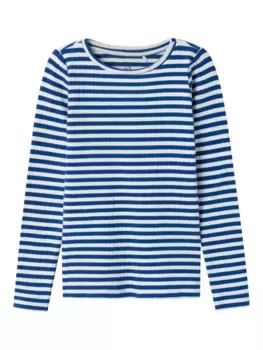 Рубашка с длинными рукавами Name It "NKFSURAJA XSL LS TOP NOOS", цвет Surf The Webpattern:Stripe