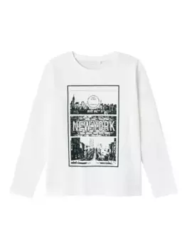 Рубашка с длинными рукавами Name It "NKMTHEO LS TOP", белый