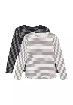 Рубашка с длинными рукавами, натуральный хлопок, 2 пары, детская Manguun, цвет Snow White Caviar