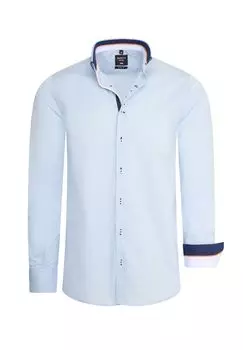 Рубашка с длинными рукавами облегающего кроя, облегающего фигуру RUSTY NEAL, цвет Hell Blau